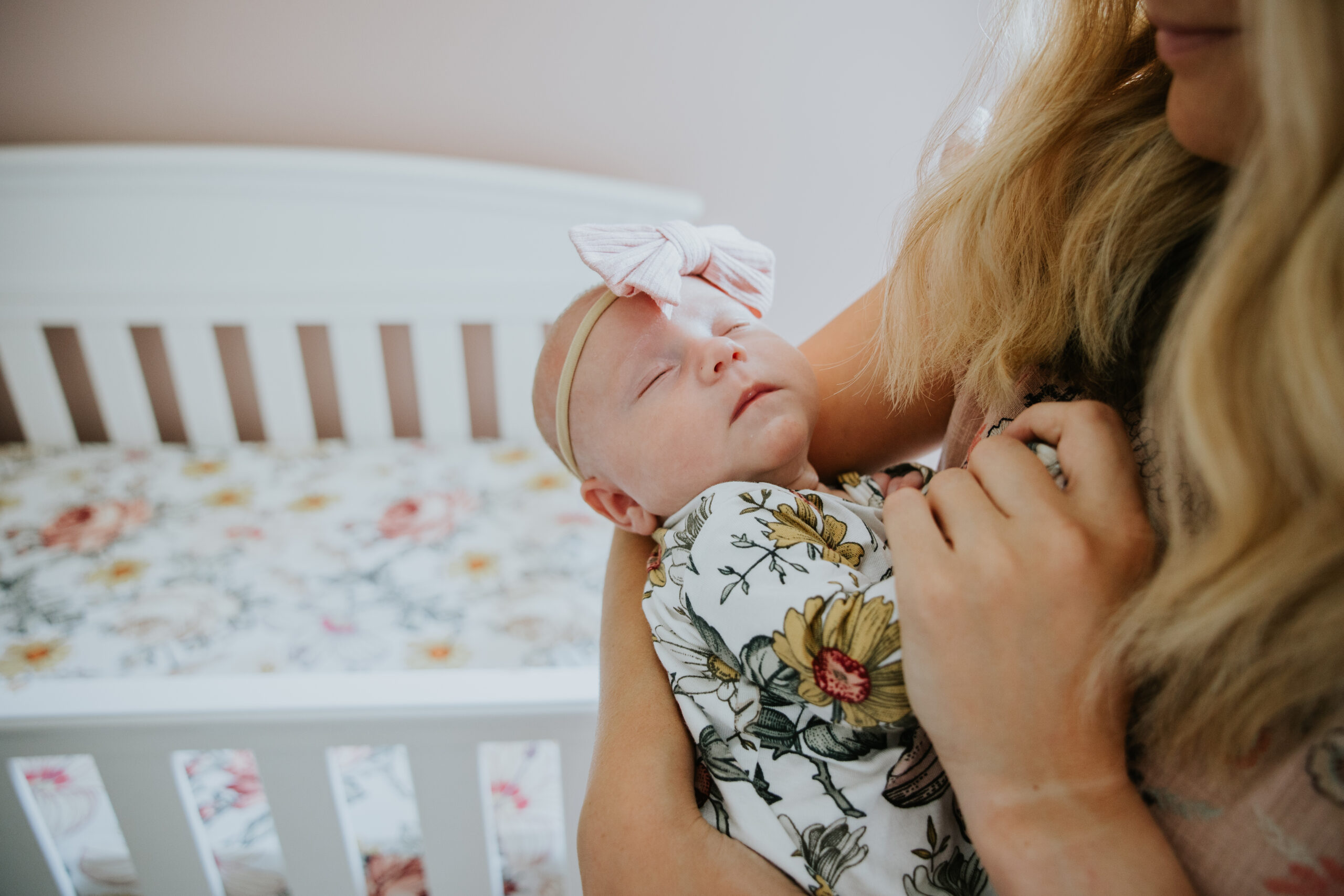 In-home newborn girl photos with family, Pittsburgh newborn photographer
