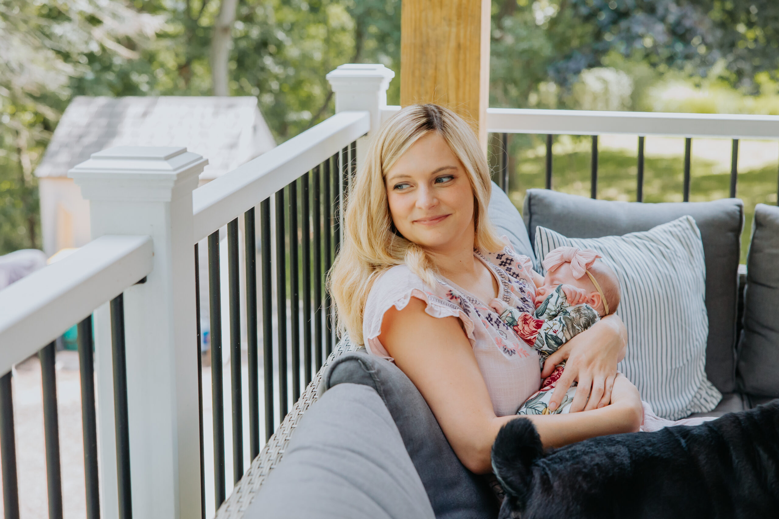 In-home newborn girl photos with family, Pittsburgh newborn photographer