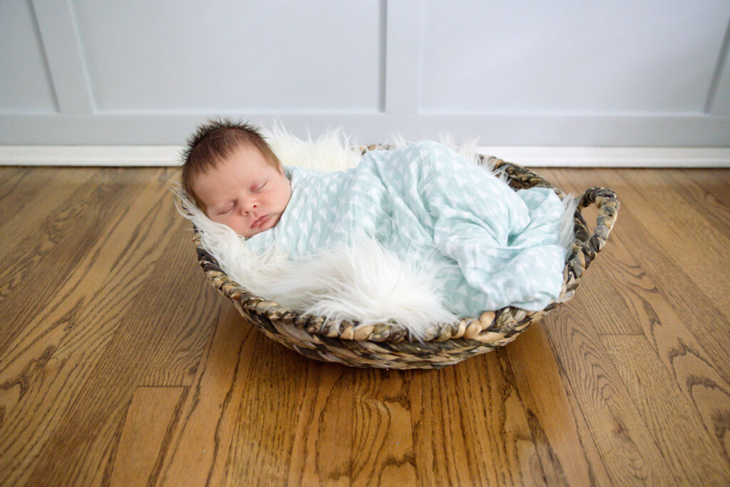 baby in basket | Pittsburgh newborn photographer