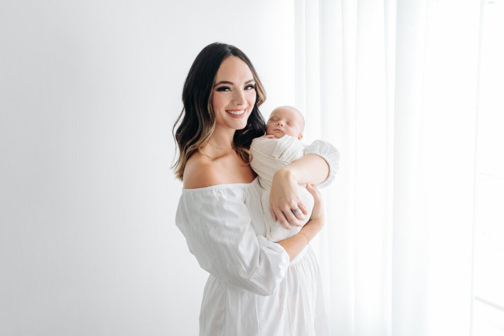 mom with baby | Pittsburgh newborn photography studio 