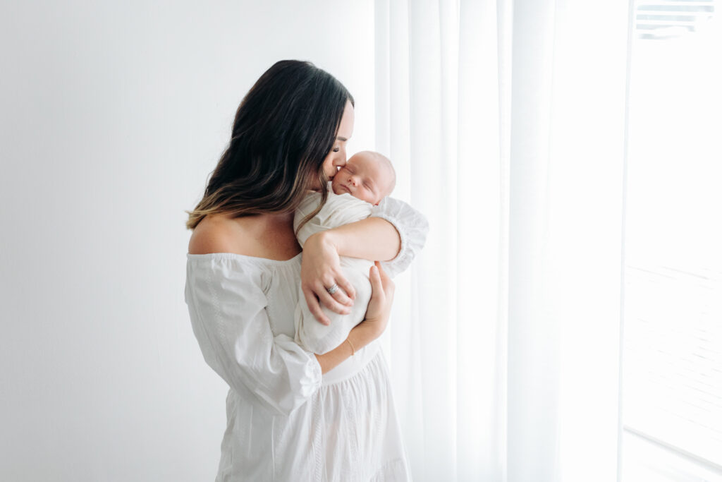 mom with baby | Pittsburgh newborn photography studio 