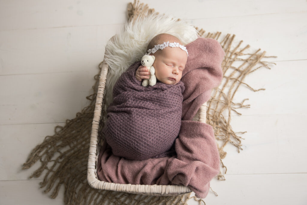 Newborn girl in purple | Pittsburgh newborn photographers Kelly Adrienne Photography