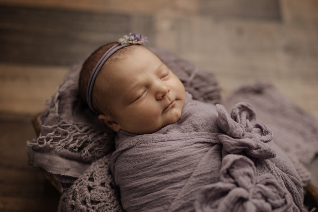 purple newborn studio session | Kelly Adrienne Photography 