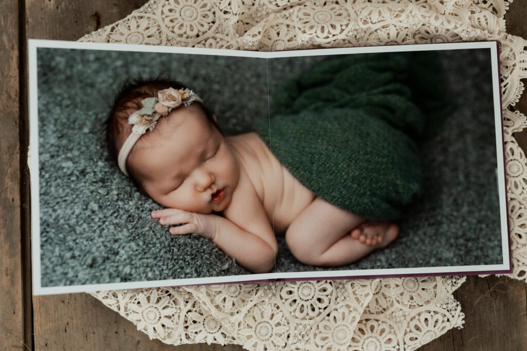 Prints and products like albums for newborn photo shoot