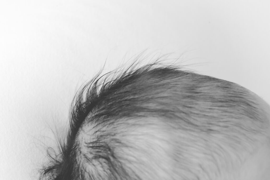 baby hair closeup photo | Pittsburgh newborn photographers