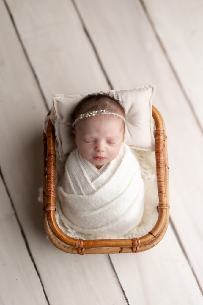 cream and white baby photos| Kelly Adrienne Photography